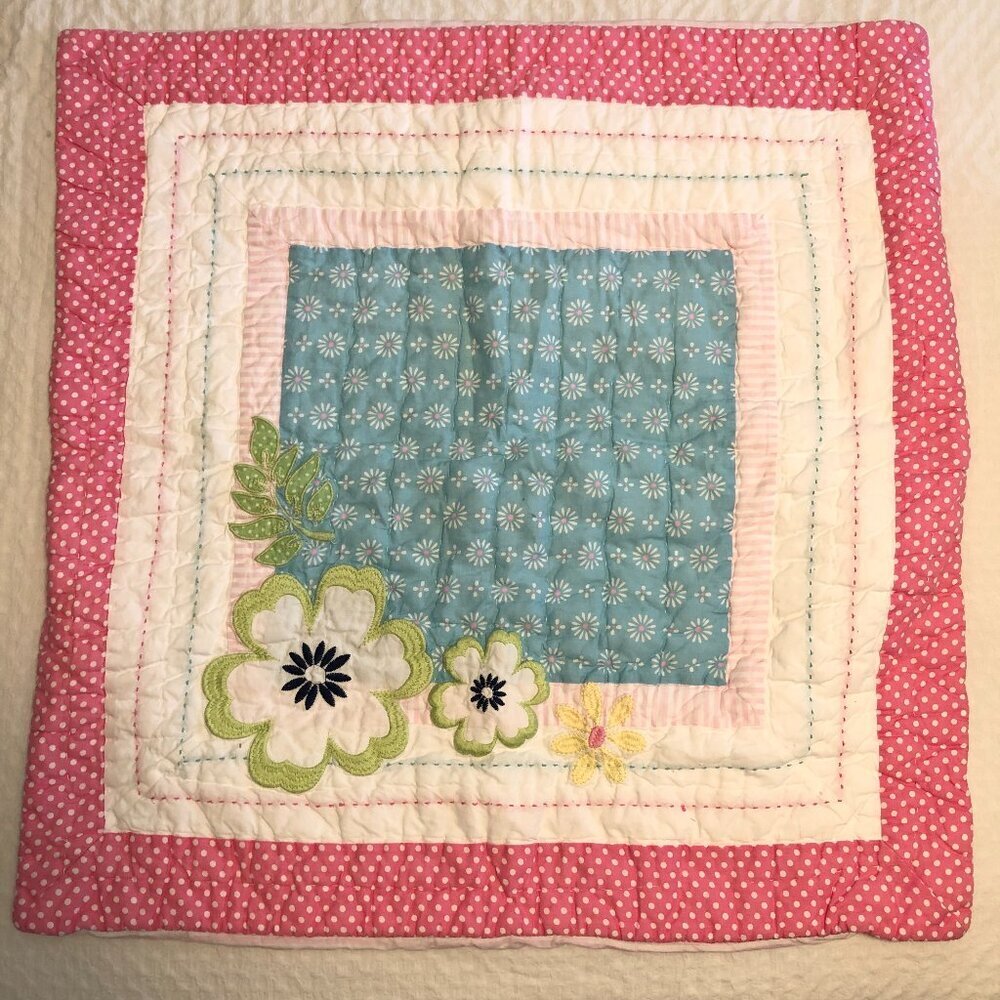 Pottery Barn Kids Pink And White Pillow Sham Size 27" X 27"